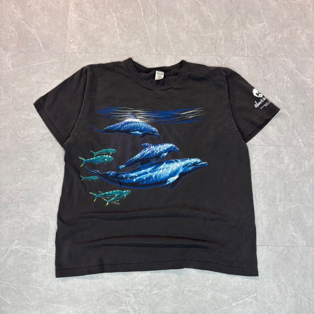 Vintage Turner Originals Dolphin Mahi Mahi Fish T-Shirt XL‎ Black Made in USA